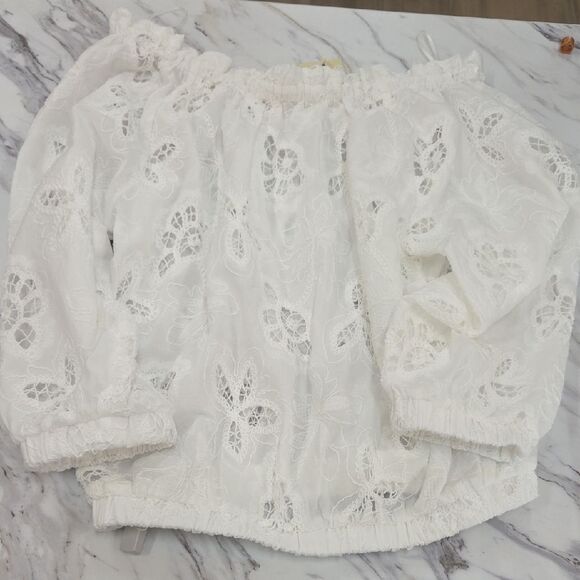 Ramy Brook Cream Lace Top - Picture 1 of 8